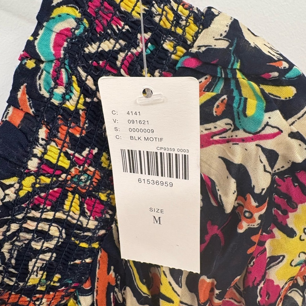 Anthropologie Black Floral Off The Shoulder Jumpsuit Size Medium - Picture 5 of 14